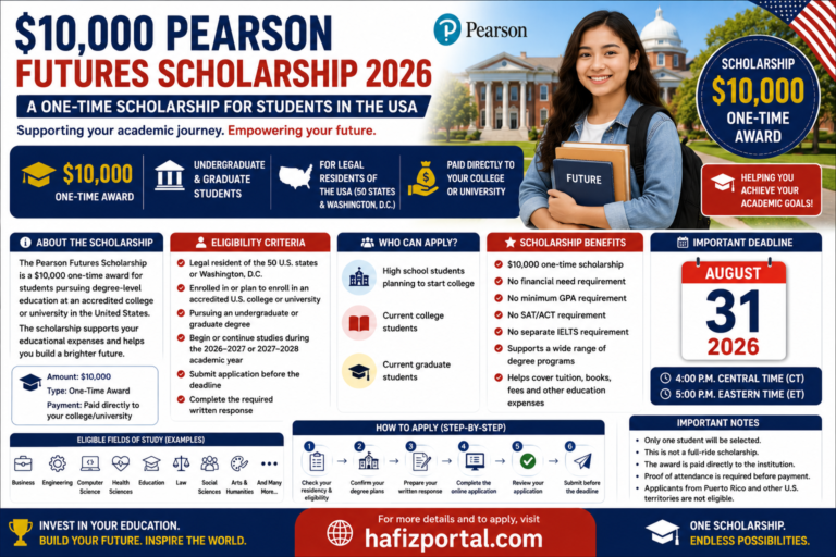 $10,000 Pearson Futures Scholarship 2026: Apply for a One-Time Scholarship Award in the USA