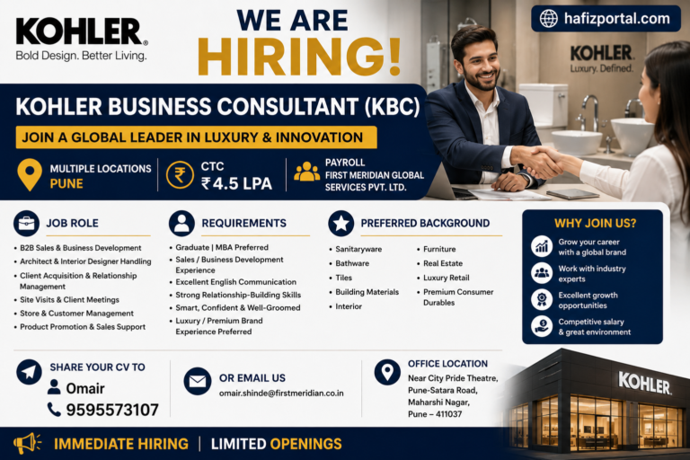 Kohler Business Consultant (KBC) Jobs in Pune | ₹4.5 LPA Salary | Apply Now