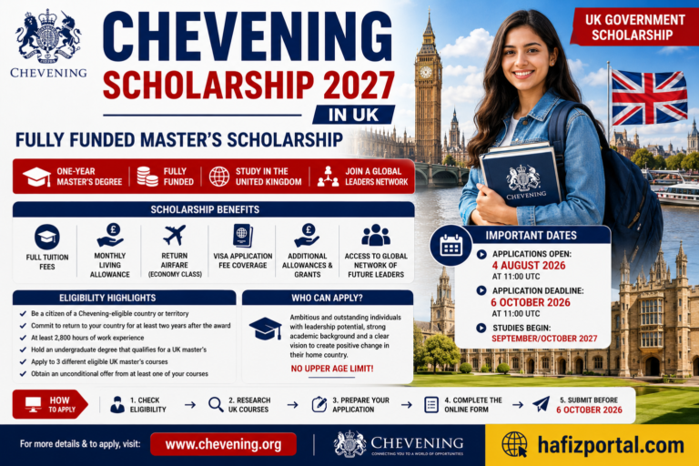 Chevening Scholarship 2027 in UK: Fully Funded Master’s Scholarship for International Students