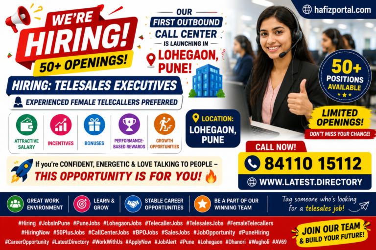 Telesales Executive Jobs in Lohegaon Pune: 50+ Openings for Female Telecallers