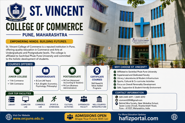 St. Vincent College of Commerce Pune – Courses, Facilities and Admissions