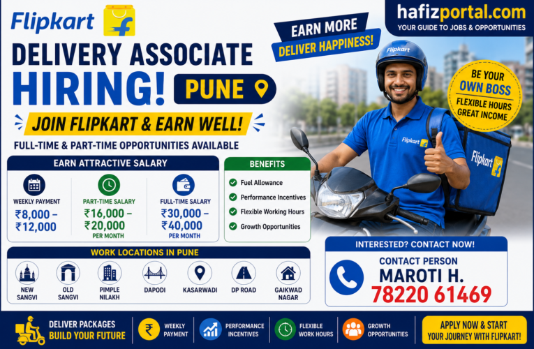 Flipkart Delivery Associate Recruitment in Pune: Earn Up to ₹40,000 Per Month with Flexible Working Hours