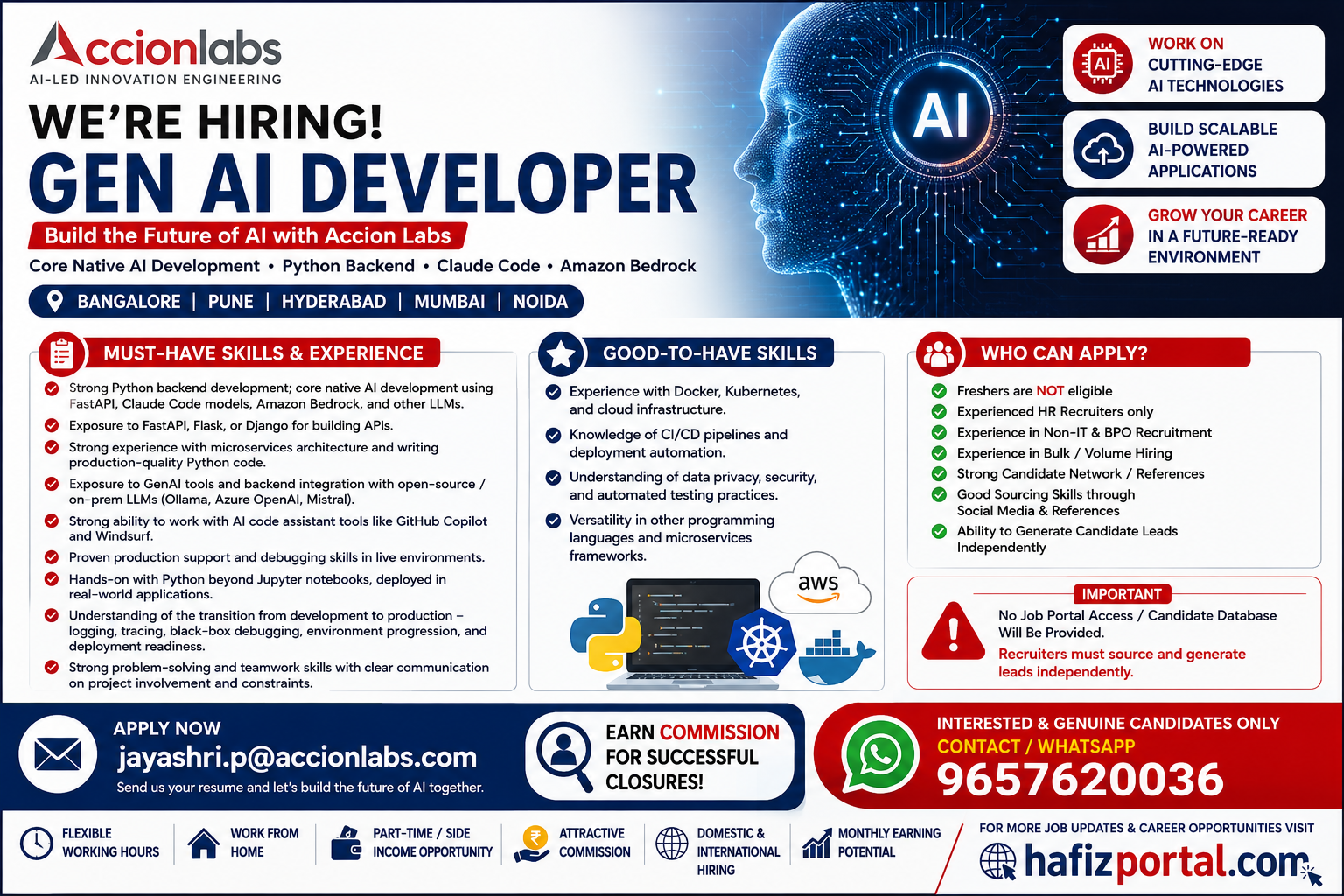 Accion Labs Gen AI Developer Recruitment 2026 with Python, FastAPI, LLM and AI development skills