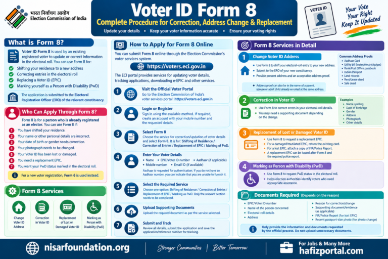 Voter ID Form 8: Complete Procedure for Correction, Address Change & Replacement